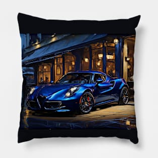 Beauty In Blue - Alfa Romeo 4c Pillow
