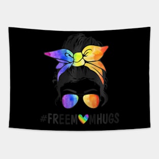 Ph Free Mom Hugs Messy Bun LGBT Pride Tapestry