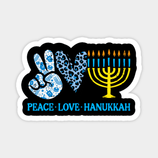 Peace Love Hanukkah Chanukah Menorah Jewish Magnet