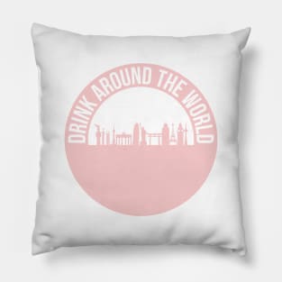 Drink Around the World II Millennial Pink Pillow