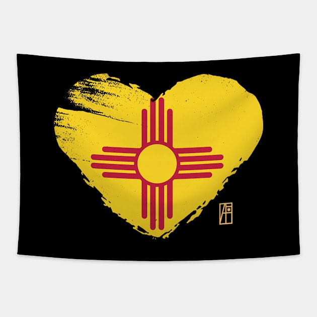 U.S. State - I Love New Mexico - New Mexico Flag Tapestry by ArtProjectShop