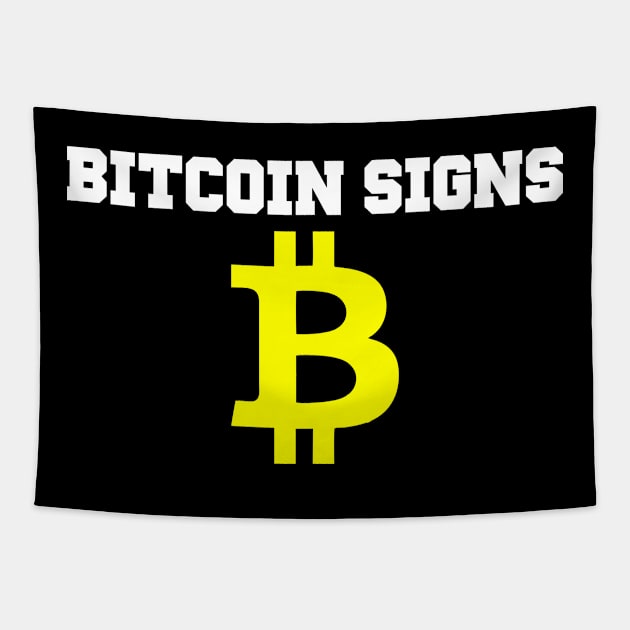 BITCOIN SIGNS Tapestry by Lin Watchorn 