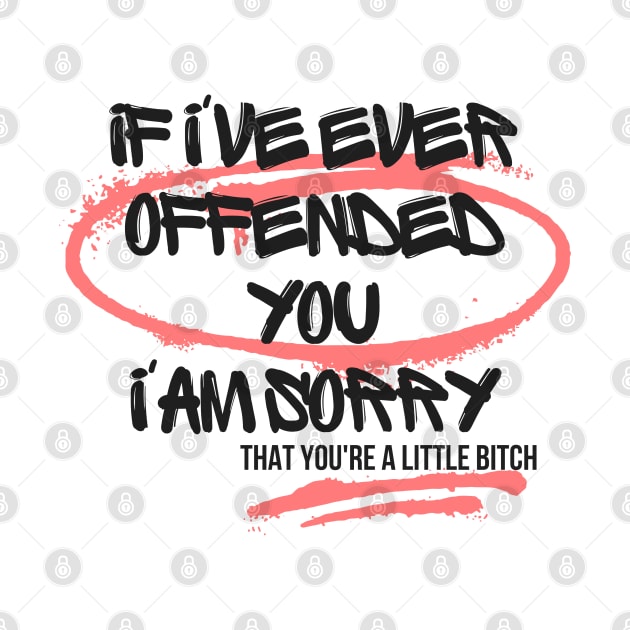 If I've Ever Offended You I'm Sorry That You're a Little Bitch by dudelinart