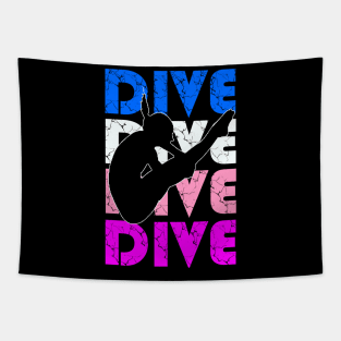 Girls Dive Pink Springboard High Diving Gift Tapestry