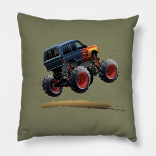 Cartoon Monster Truck Pillow