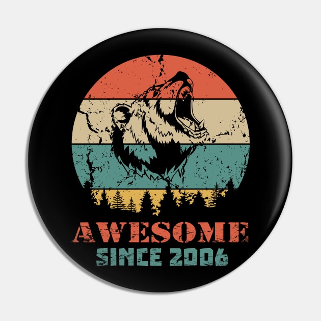 Awesome Since 2006 Year Old School Style Gift Women Men Kid Pin by SmileSmith