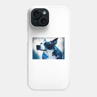 Abstract Splash Painting Of A Dog In Blue And White Colours Phone Case