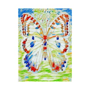 Crayon Art Butterfly T-Shirt