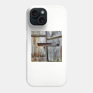 rustic western country farmhouse grey wooden barn door Phone Case