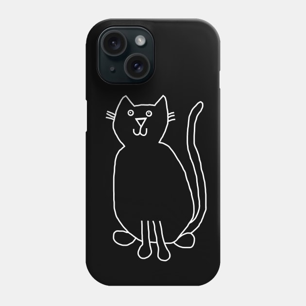 Minimal Ghost Cat Phone Case by ellenhenryart