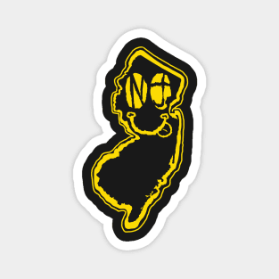 NJ Eyes New Jersey Grunge Smiling Face Yellow Magnet