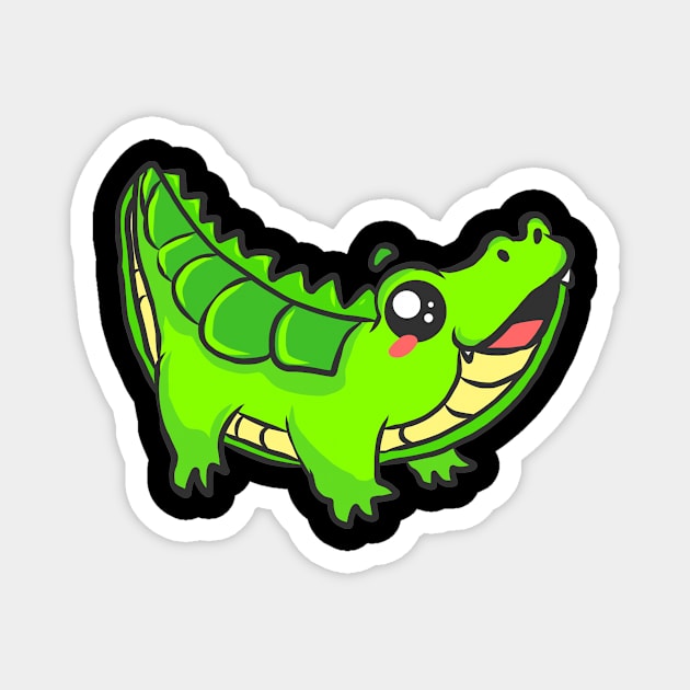 Crocodile animal motif alligator animal welfare for children Magnet by KK-Royal