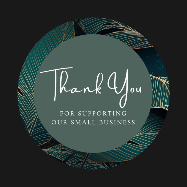 Thank You for supporting our small business Sticker - Golden Leaf by LD-LailaDesign