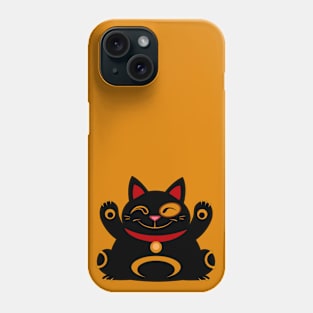 Black Lucky Cat Phone Case