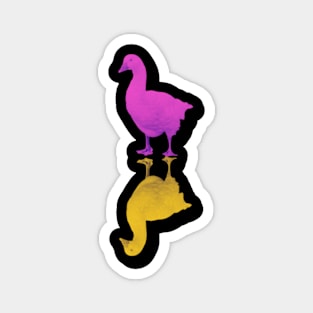 Reflecting goose pink and yellow pop colours Magnet