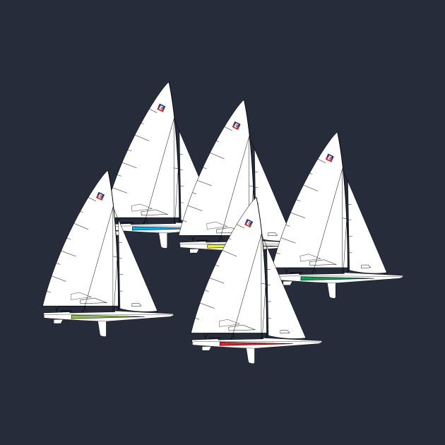 E Scow Sailboats Racing by CHBB