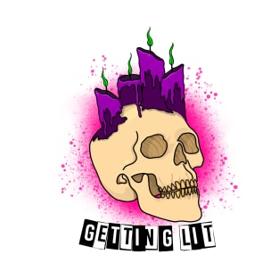 Getting Lit Skull with Candles T-Shirt