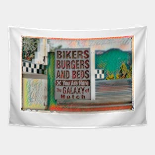 Bikers Burgers and Beds - Hatch - Utah Signage Tapestry