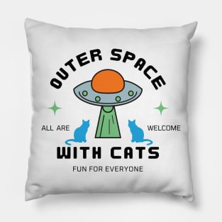 Outer space With Cats Pillow