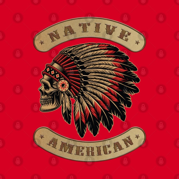 Native American Skull Design by PsychoDynamics