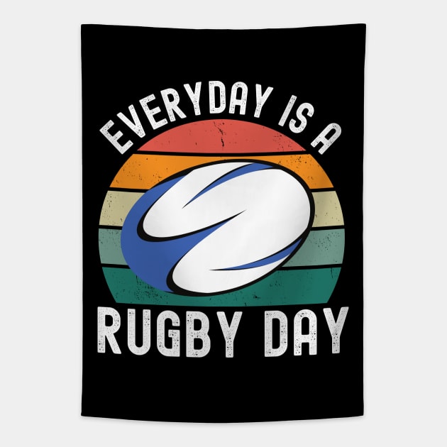 Everyday Is A Rugby Day Tapestry by footballomatic
