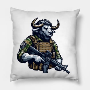 Tactical Minotaur Power Tee: Where Mythical Might Meets Modern Strength Pillow