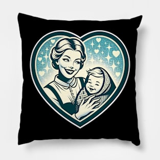 Vintage Motherhood Love Heart Symbol of Maternal Affection Pillow