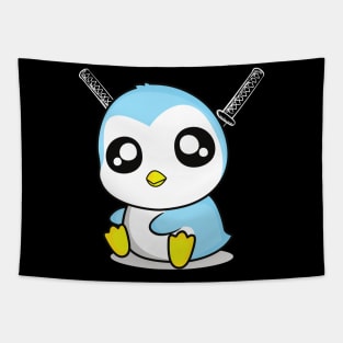 Penguin Samurai Warrior Tapestry