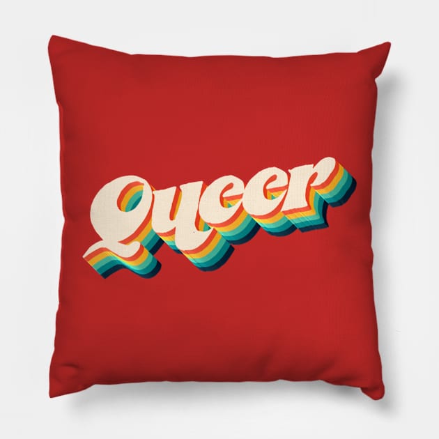 Queer - Rainbow Pride Text Pillow by Everyday Inspiration