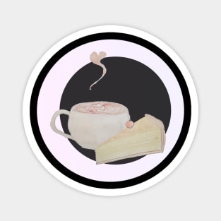 Latte and cake aquarelle Magnet