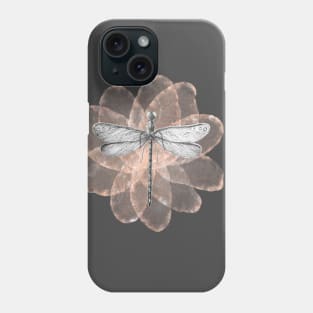 Dragonfly with tender pink flower Phone Case