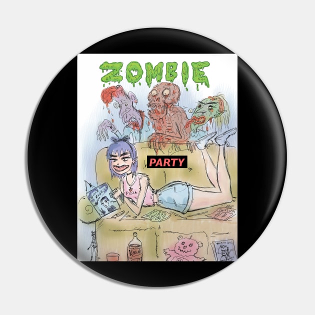 Zombie Party Pin by Groovy Ghoul