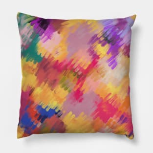 Colorful Blurry Abstract Mosaic Design Pillow