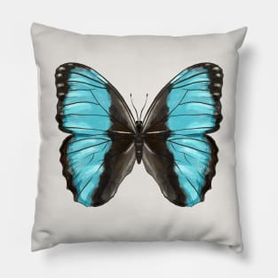 Blue Butterfly Insect Lover Art Pillow