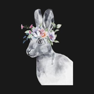 Floral Wild Rabbit Bunny Cottontail Spirit Wildlife Rescue T-Shirt