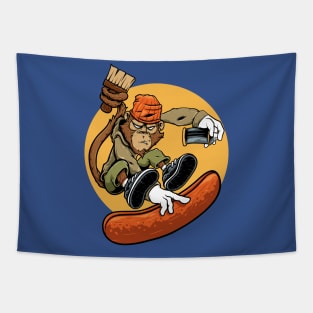 Monkey wood illustration Tapestry