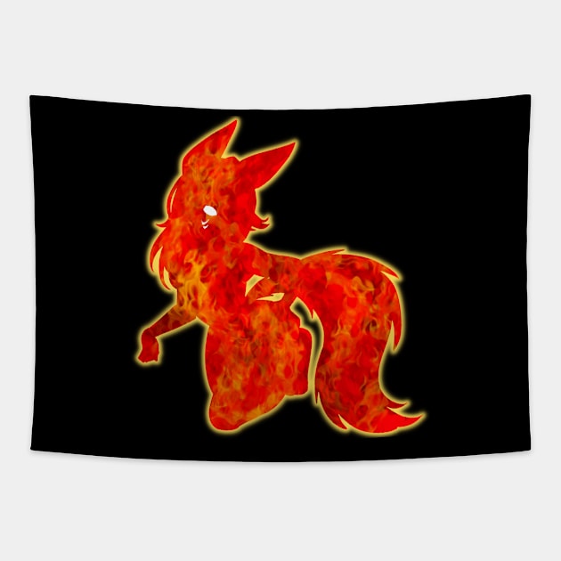 Shadow Fox Fire Tapestry by Ragnariley