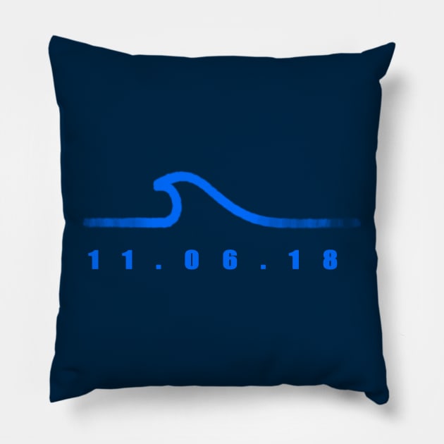 Blue Wave Pillow by SeattleDesignCompany