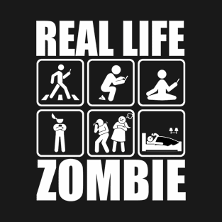 Real Life Funny Zombie Halloween Tee For Nerds Techies Geeks T-Shirt