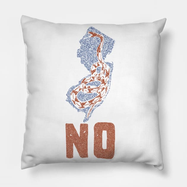 Vintage Gadsden Snake NJ "NO" Pillow by PelagiosCorner