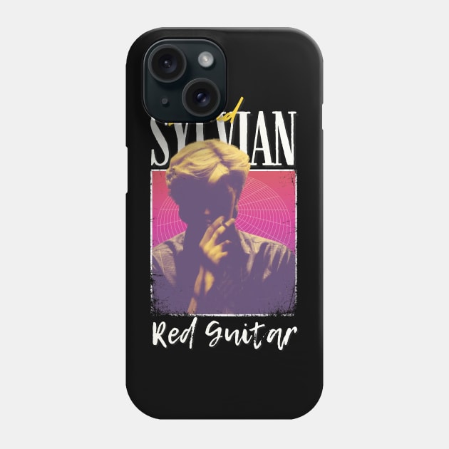 David Sylvian Vintage 1970 // Red Guitar Original Fan Design Artwork Phone Case by A Design for Life
