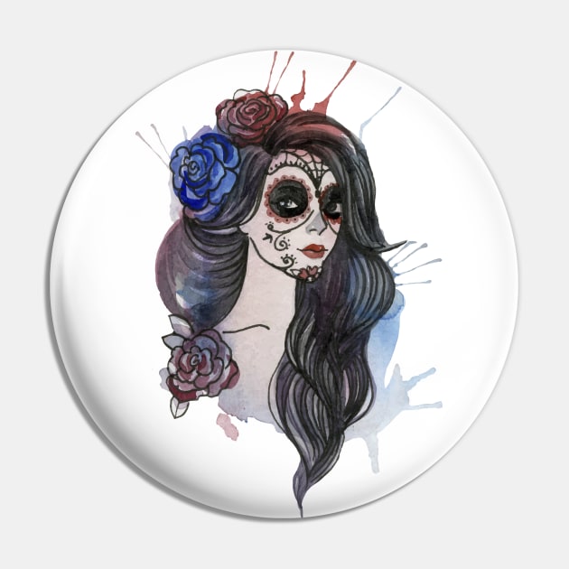 Catrina Skull Pin by Mako Design 