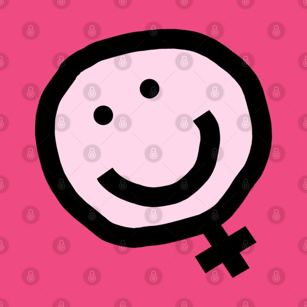 Minimal Feminist Female Smile by ellenhenryart