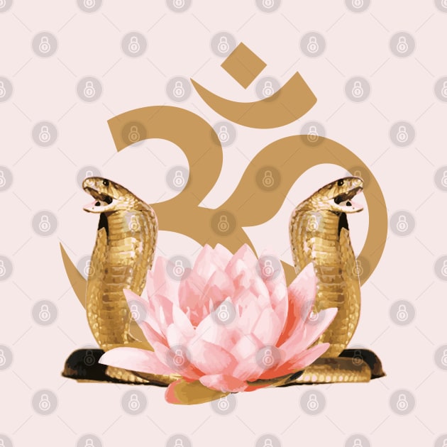 Om King Cobra Lotus Flower by mariasshop