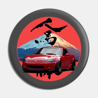 Red NB Mazda Miata/MX-5 - Mount Fuji Jinba Ittai Roadster Life Pin