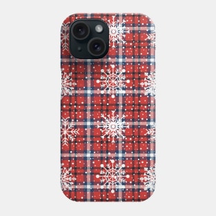 Christmas checkered pattern, red. Phone Case