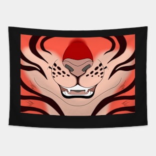 Red Tiger Face Tapestry