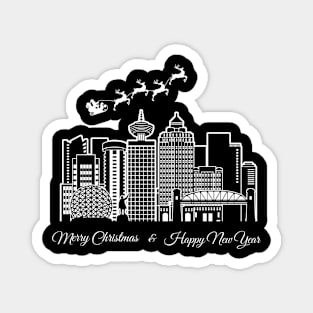 Merry Christmas Happy New Year Vancouver Canada Magnet