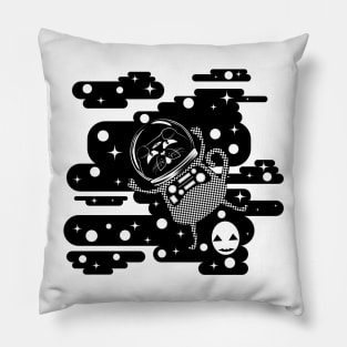 Black cat astronaut Pillow