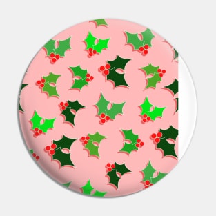 Christmas Holly Pattern Pin